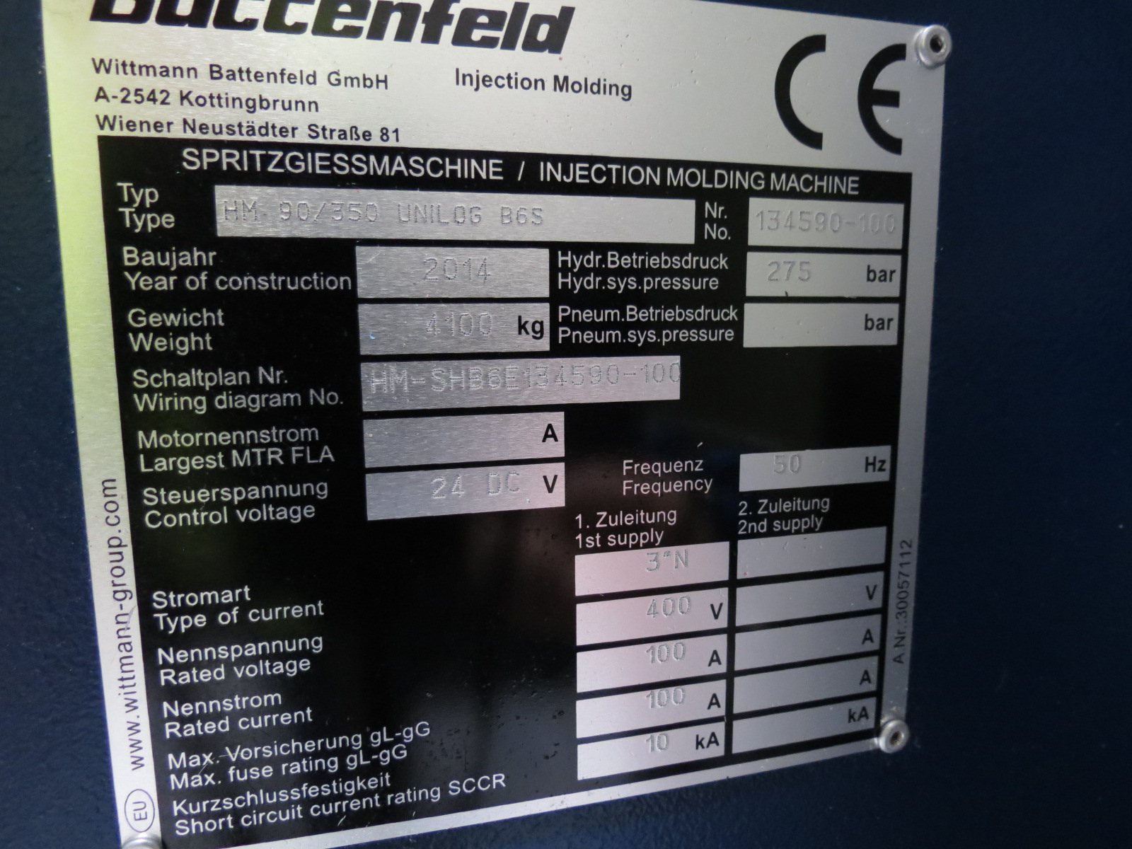 BATTENFELD HM 90/350 B6S (No 134590 / 20.347 h)