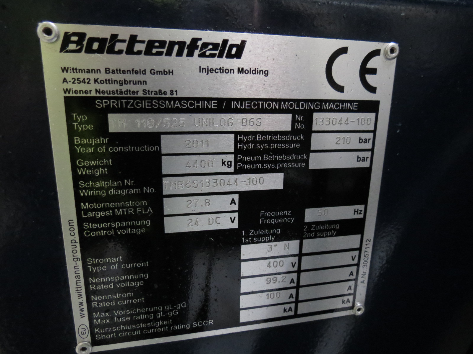 BATTENFELD TM 110/525 B6S (No 133044 / 13.541 h)