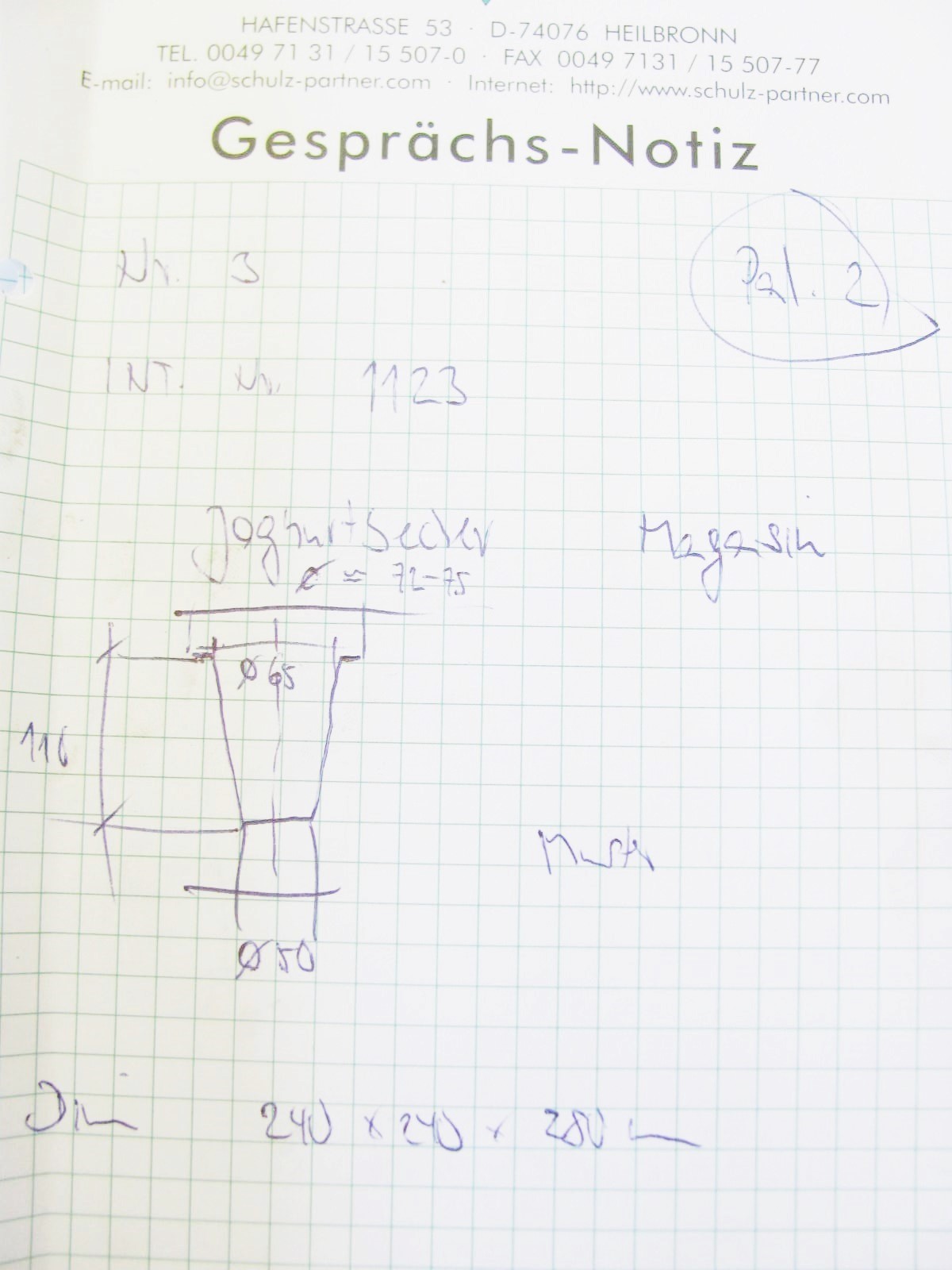  Container Joghurt Rund cup Magasin D 72x110