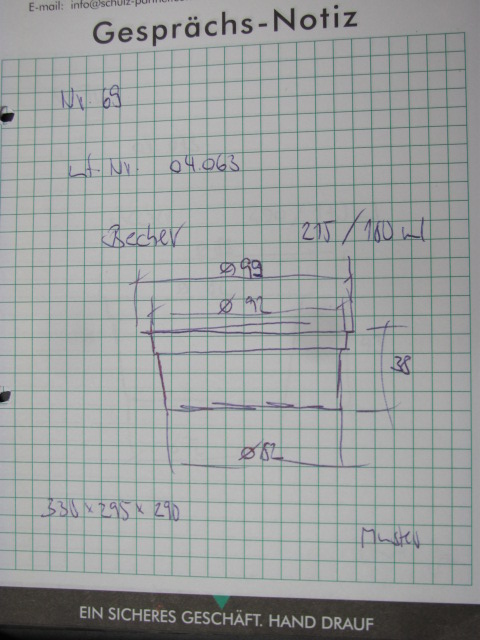 Becher D 99x38 215 ml