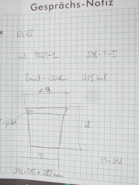 Runddose D 99 x 95 315 ml mit geätzte Spitze