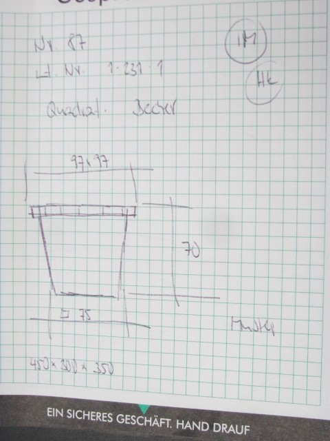 Quadratischer Becher 97x97x70 350 ml