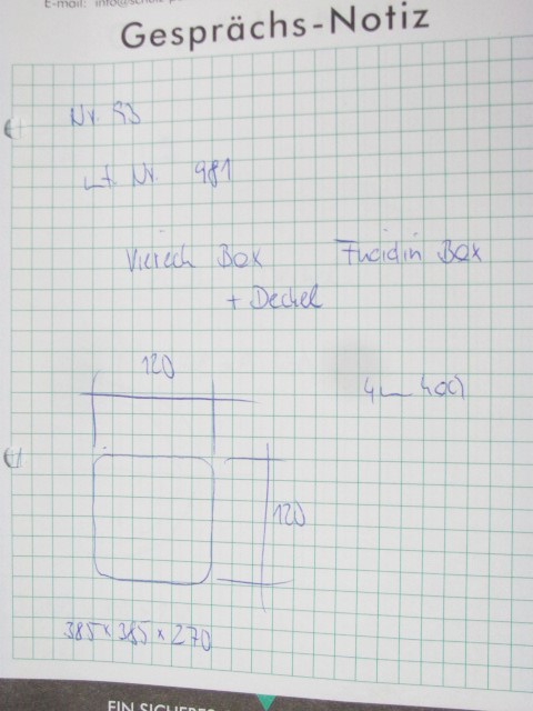 Viereckbox mit Deckel 120x120x4