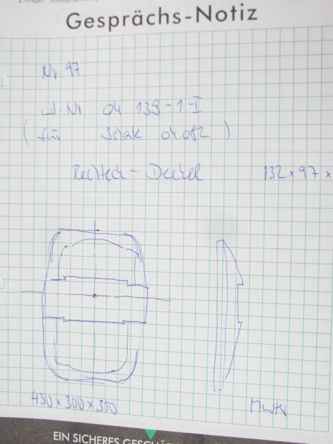 Rechteck Deckel mit Schale 132x97x17 für 04.082