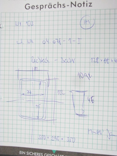 Rechteckbecher 122x82x46