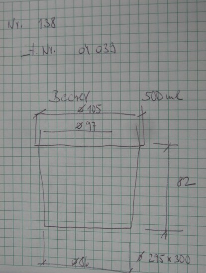 Becher 500 ml D 105 x 82