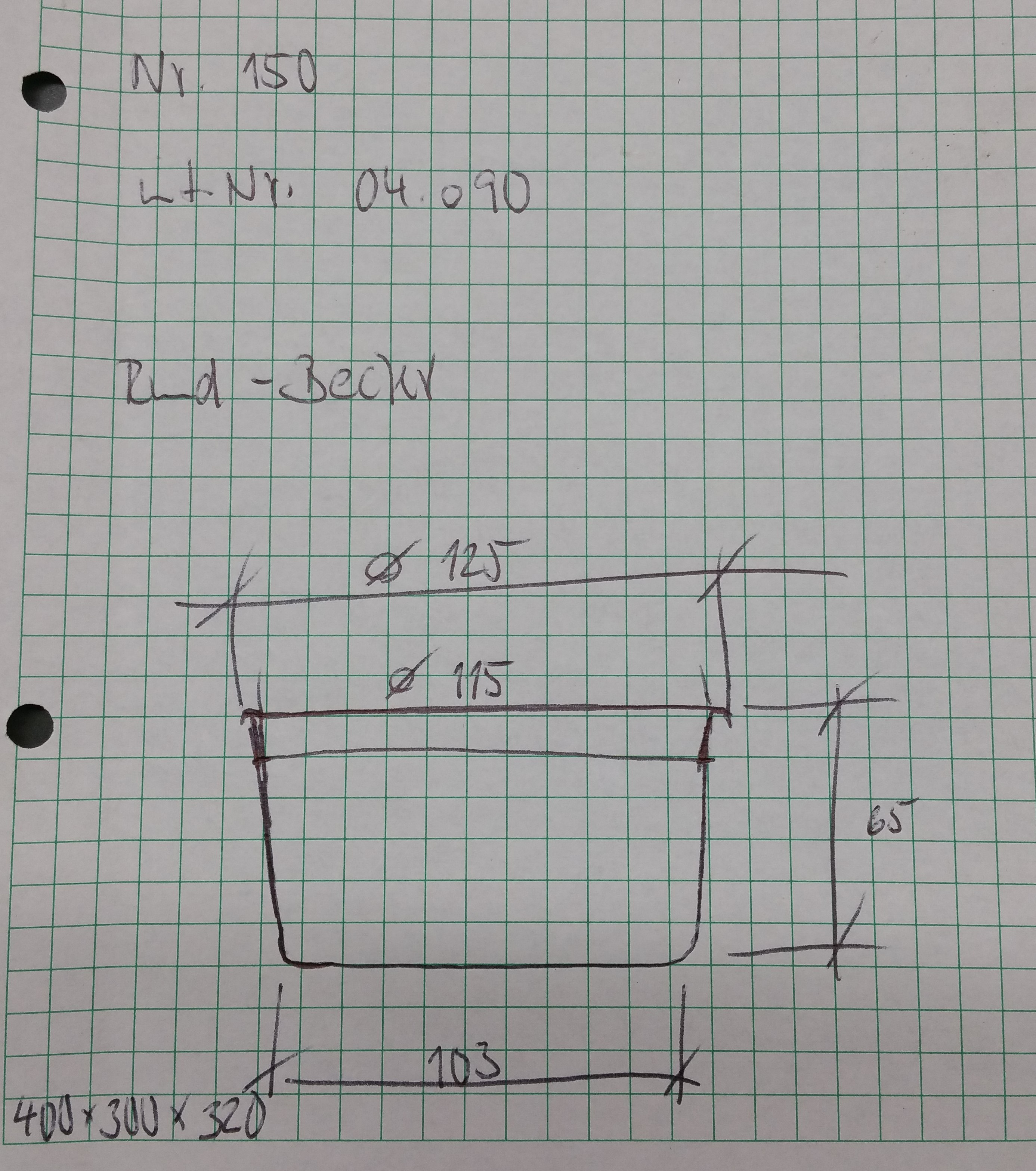 Rundbecher D125 x 65