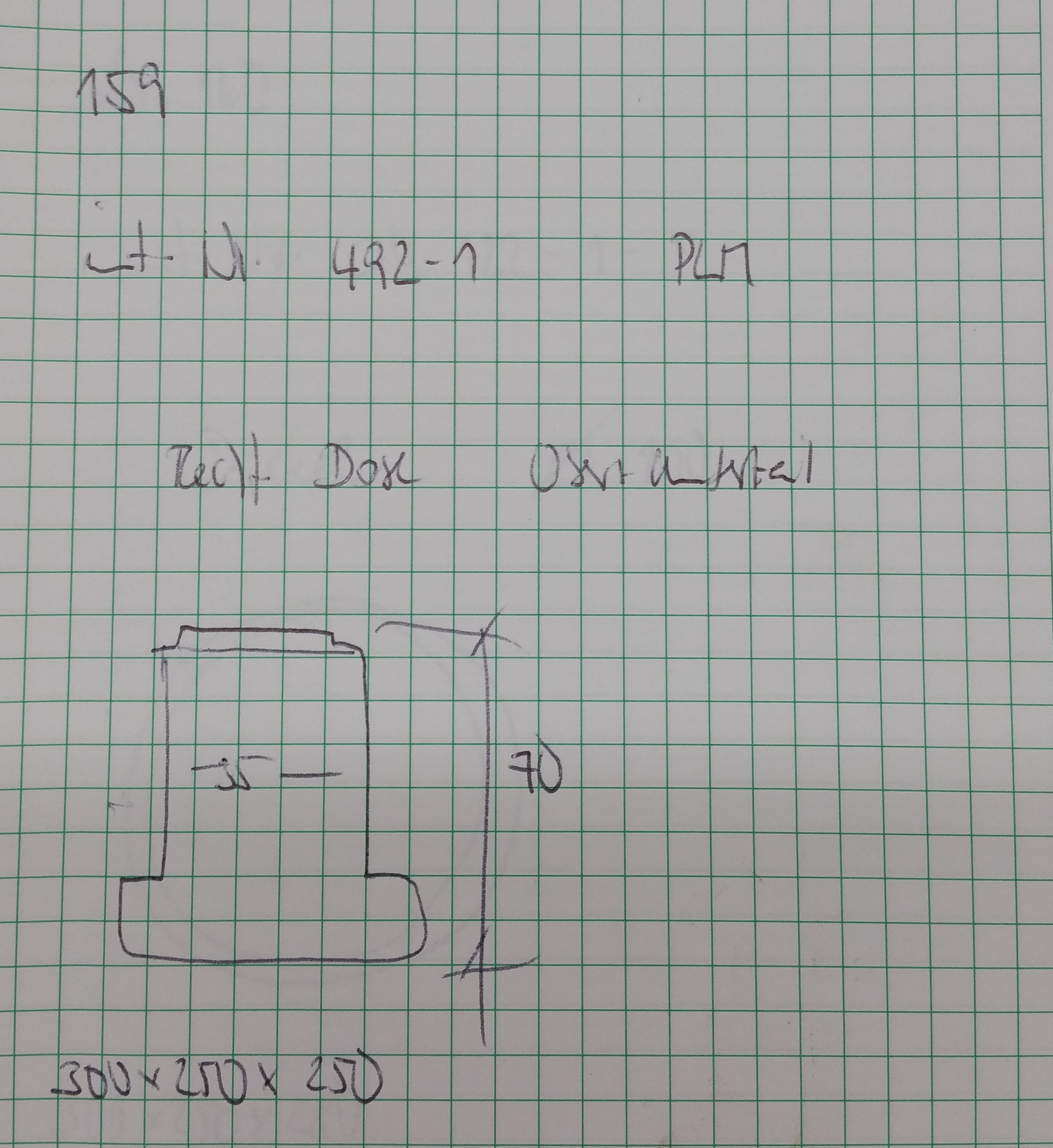 Rechteckdose klein 70x35x20