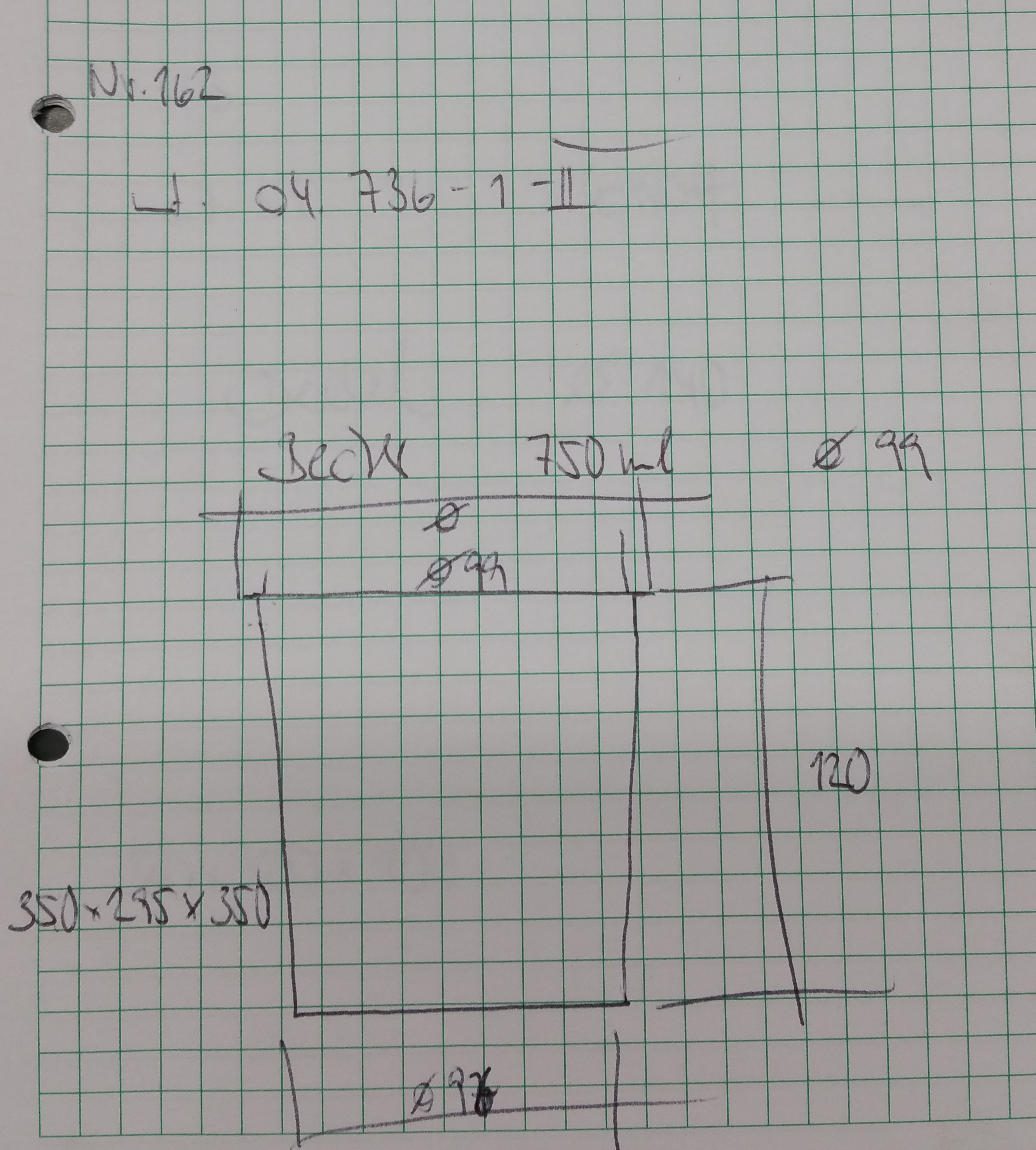 Becher 750 ml D 99 x 120