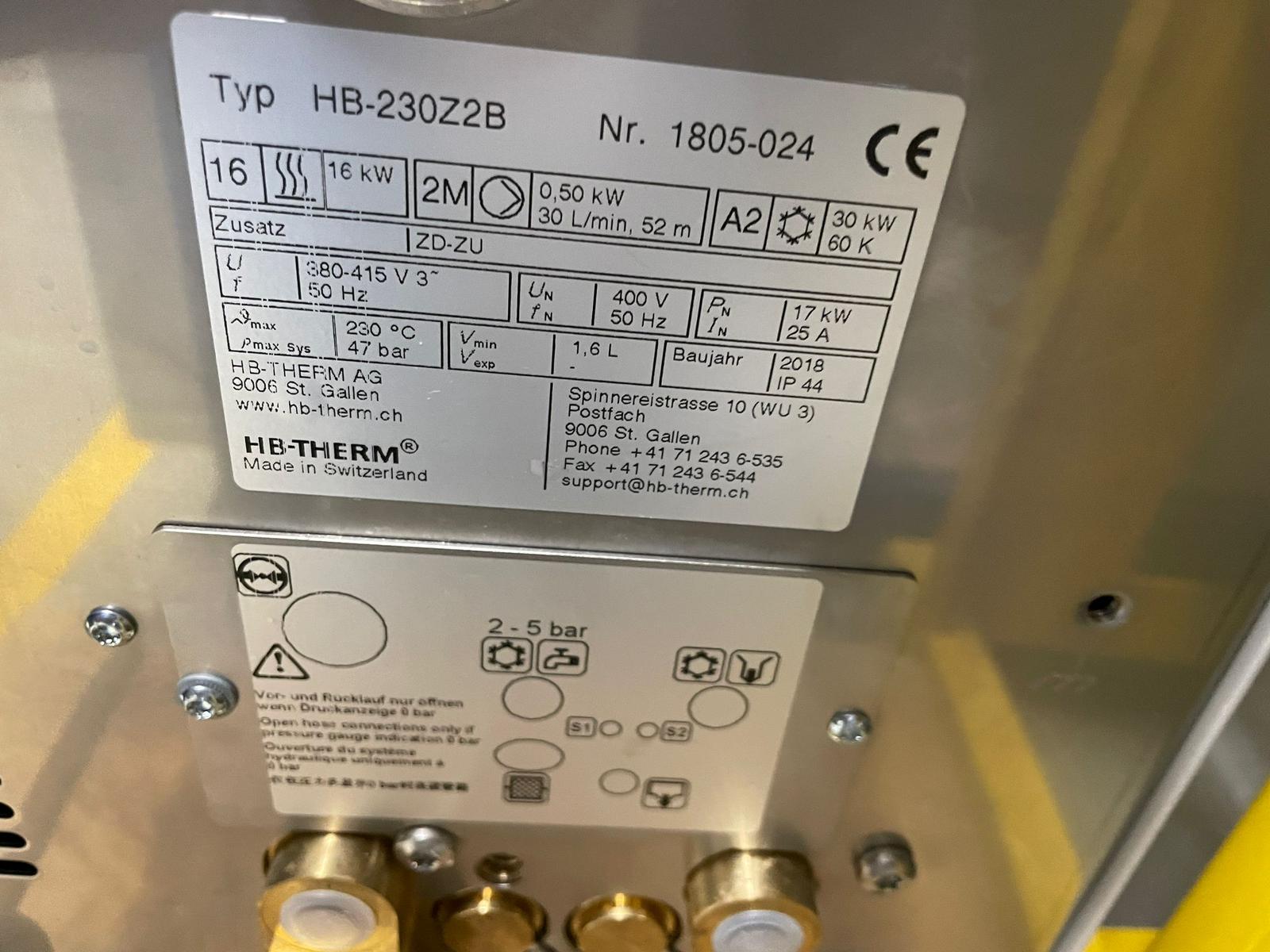 HB Therm 230 Z2B    Serie 5   Wasser, 230°C     17 KW  Bj. 2018  mit neuem Service !